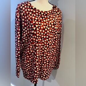 J. Crew Red, Cream, and Navy Heart Sweater